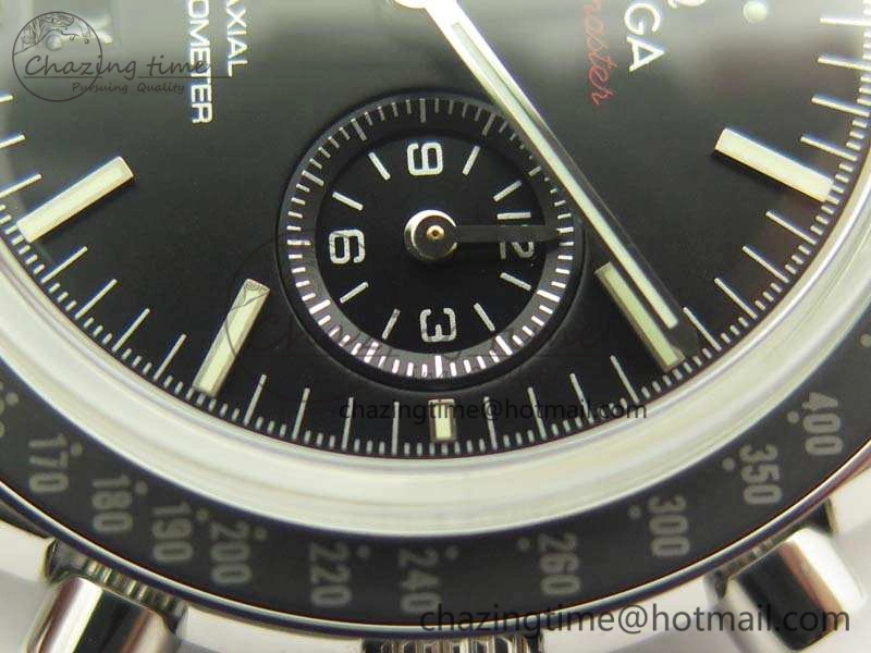 HighQuality SpeedMaster MoonWatch SS OMF 1:1 Best Edition Black Red Dial On SS Bracelet A9300 V 8092