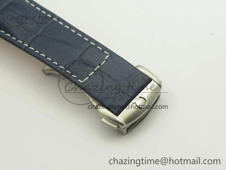 Durable SpeedMaster MoonWatch SS OMF 1:1 Best Edition Blue Dial On Leather Strap A9300 V 8087