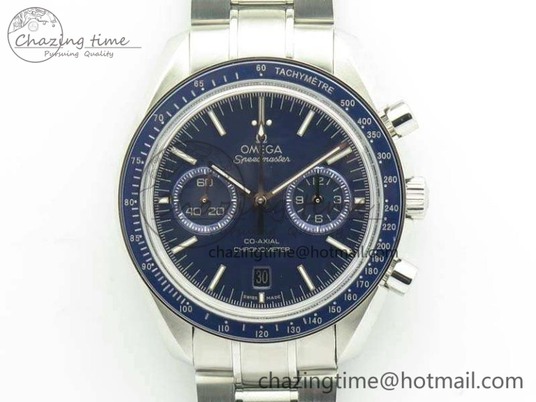 SpeedMaster MoonWatch SS OMF 1:1 Best Edition Blue Dial On SS Bracelet A9300 V HighPerformance 8088