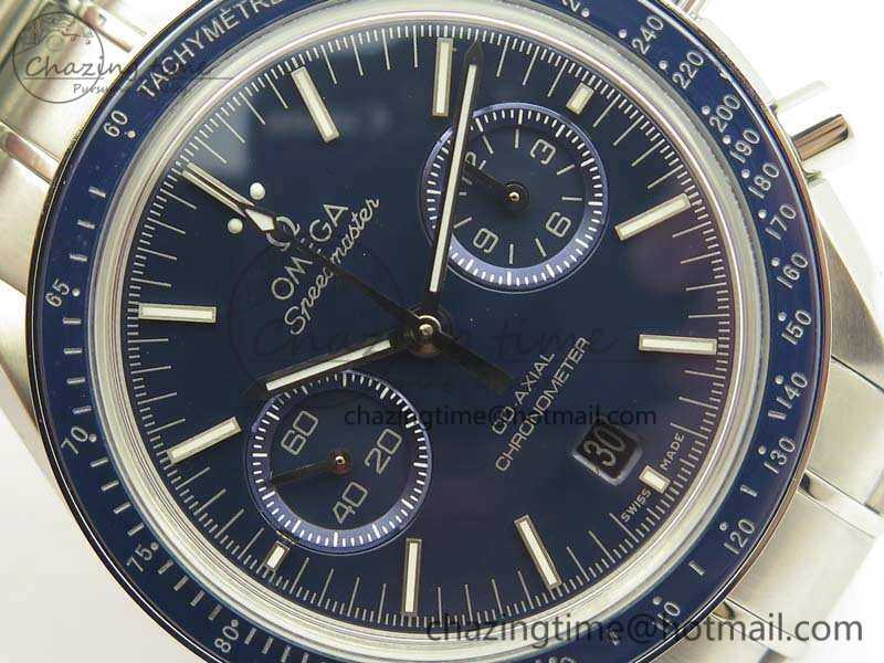 SpeedMaster MoonWatch SS OMF 1:1 Best Edition Blue Dial On SS Bracelet A9300 V HighPerformance 8088