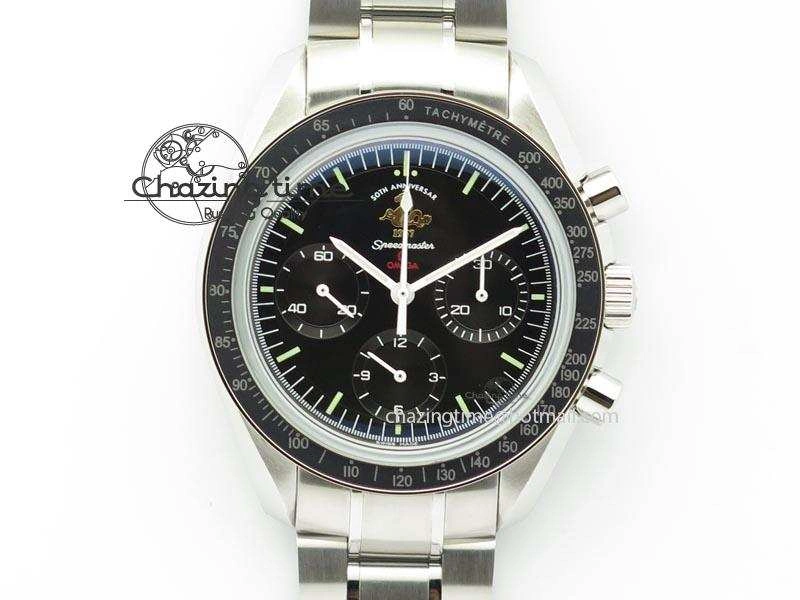 Efficient Speedmaster 50th Anniversary Black Dial On SS Bracelet 8232