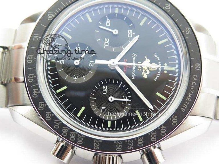 Efficient Speedmaster 50th Anniversary Black Dial On SS Bracelet 8232