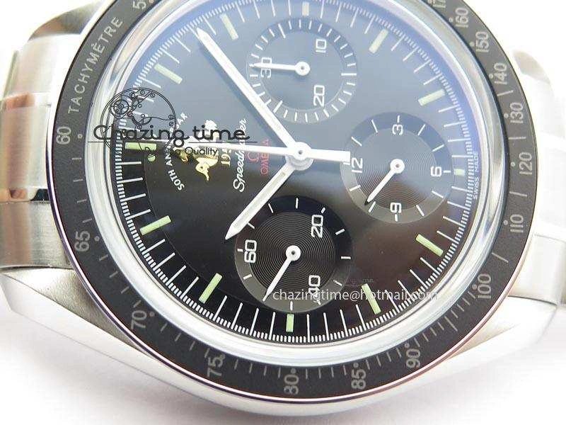 Efficient Speedmaster 50th Anniversary Black Dial On SS Bracelet 8232
