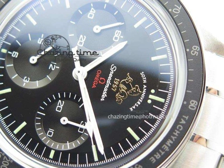 Efficient Speedmaster 50th Anniversary Black Dial On SS Bracelet 8232