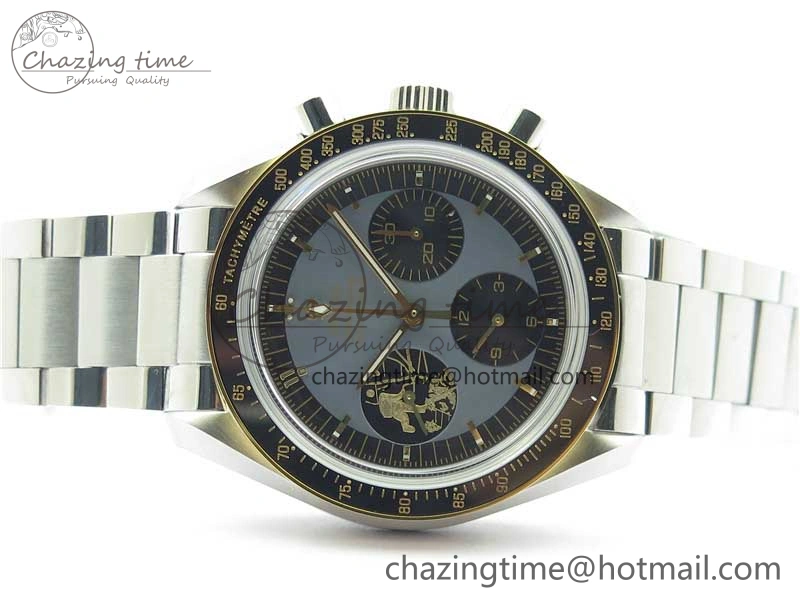TimelessDesign Speedmaster 50th Anniversary of The Moon Landing OMF Best Edition on SS Bracelet Manual Winding Chrono Movement 7891
