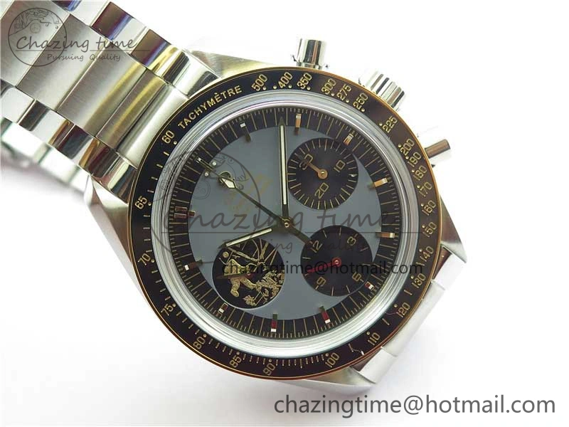 TimelessDesign Speedmaster 50th Anniversary of The Moon Landing OMF Best Edition on SS Bracelet Manual Winding Chrono Movement 7891