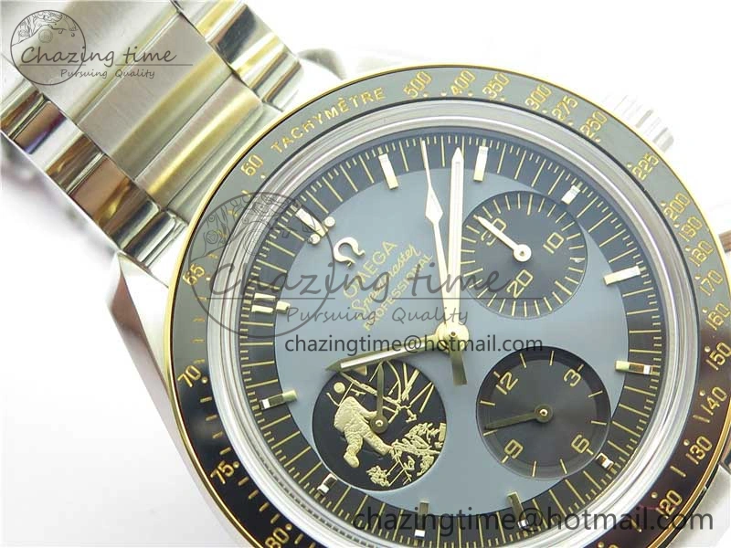 TimelessDesign Speedmaster 50th Anniversary of The Moon Landing OMF Best Edition on SS Bracelet Manual Winding Chrono Movement 7891