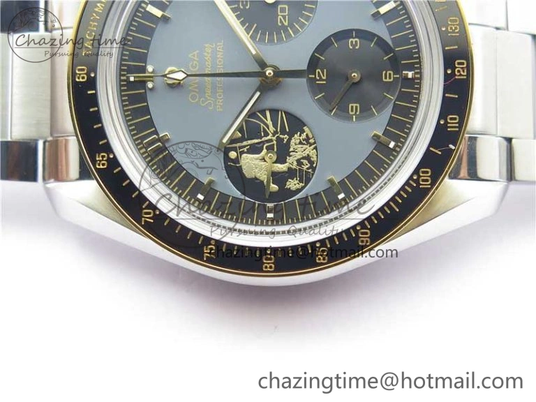 TimelessDesign Speedmaster 50th Anniversary of The Moon Landing OMF Best Edition on SS Bracelet Manual Winding Chrono Movement 7891