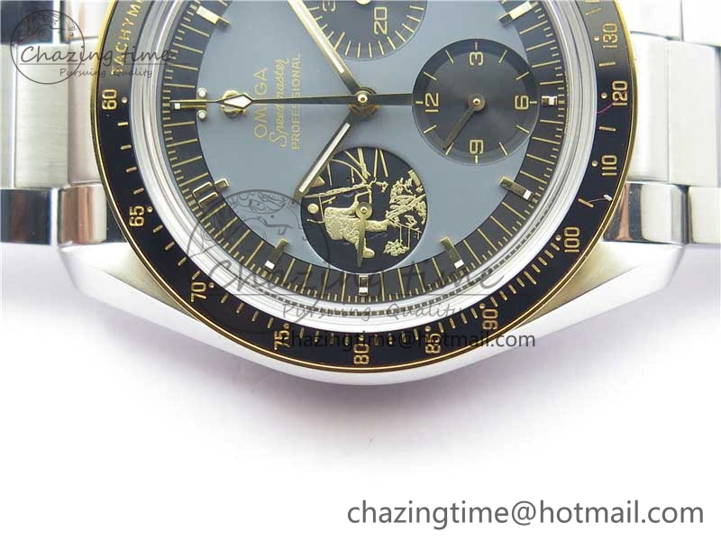 TimelessDesign Speedmaster 50th Anniversary of The Moon Landing OMF Best Edition on SS Bracelet Manual Winding Chrono Movement 7891