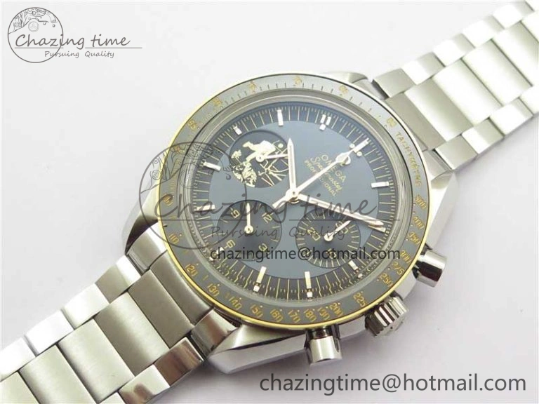 TimelessDesign Speedmaster 50th Anniversary of The Moon Landing OMF Best Edition on SS Bracelet Manual Winding Chrono Movement 7891