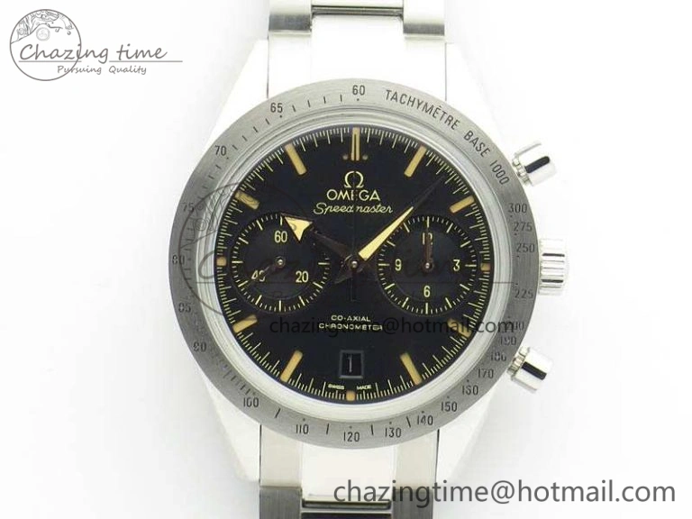 Durable Speedmaster ’57 Co-Axial OMF 1:1 Best Edition Black Dial On SS Bracelet A 8143