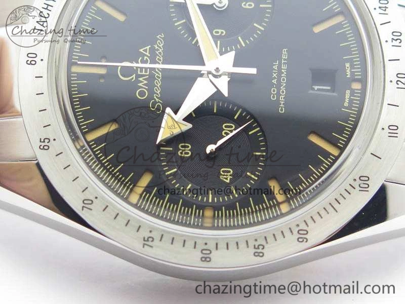 Durable Speedmaster ’57 Co-Axial OMF 1:1 Best Edition Black Dial On SS Bracelet A 8143