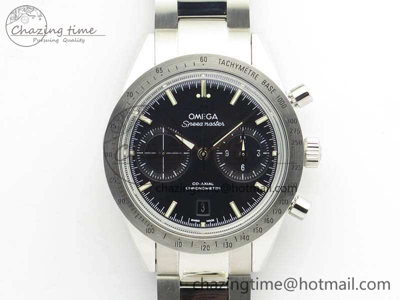 Speedmaster ’57 Co-Axial OMF 1:1 Best Edition Black Dial White Markers On SS Bracelet A AllSeason 8146