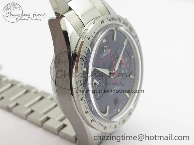 SunProtective Speedmaster ’57 Co-Axial OMF 1:1 Best Edition Blue Dial White Markers On SS Bracelet A 8145