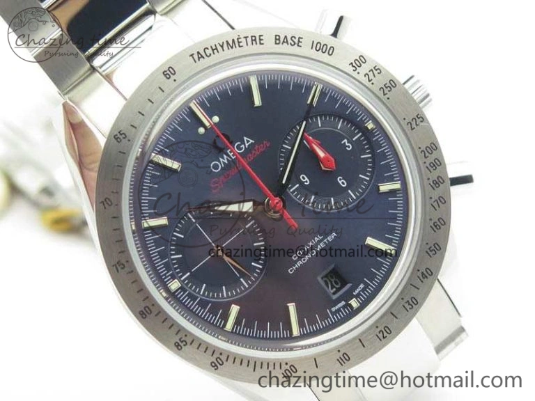 SunProtective Speedmaster ’57 Co-Axial OMF 1:1 Best Edition Blue Dial White Markers On SS Bracelet A 8145