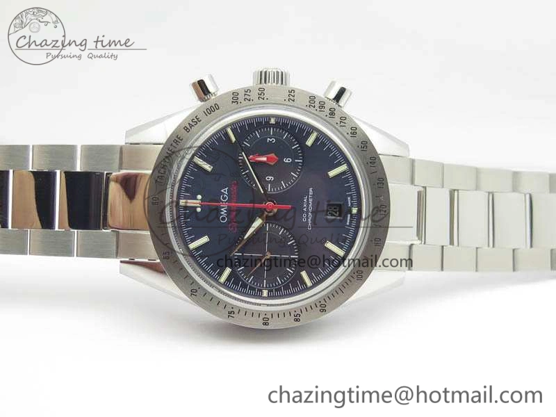 SunProtective Speedmaster ’57 Co-Axial OMF 1:1 Best Edition Blue Dial White Markers On SS Bracelet A 8145
