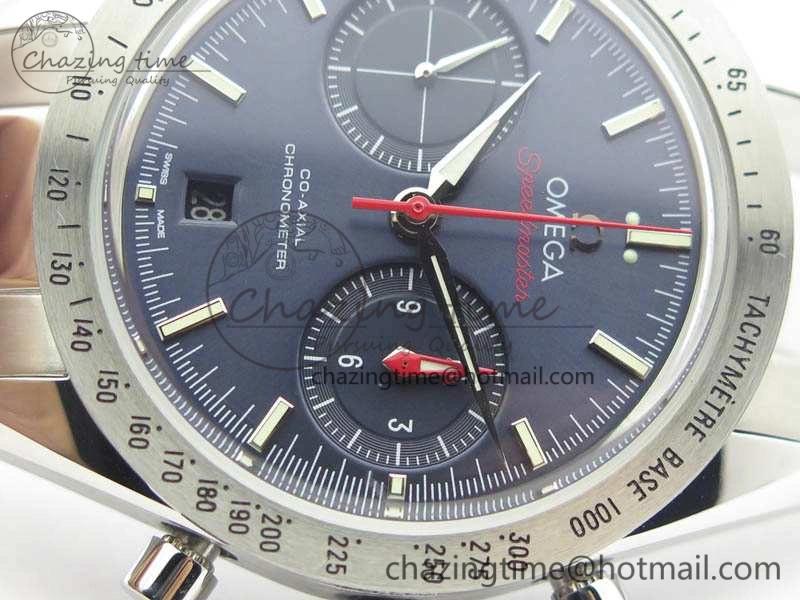 SunProtective Speedmaster ’57 Co-Axial OMF 1:1 Best Edition Blue Dial White Markers On SS Bracelet A 8145
