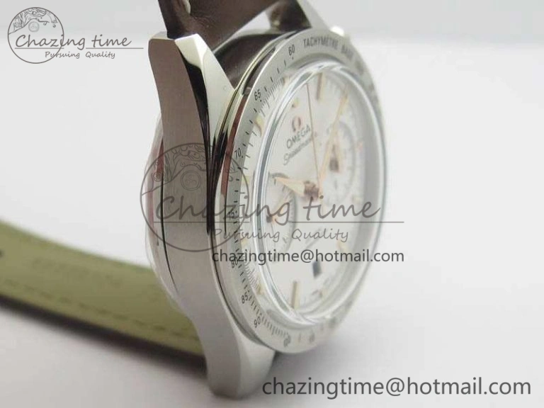 Speedmaster ’57 Co-Axial OMF 1:1 Best Edition White Dial RG Markers A9300 (Free Leather Strap) EasyCare 8135