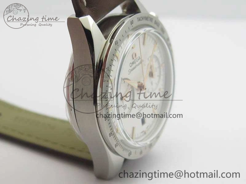 Speedmaster ’57 Co-Axial OMF 1:1 Best Edition White Dial RG Markers A9300 (Free Leather Strap) EasyCare 8135