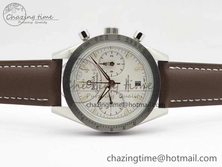 Speedmaster ’57 Co-Axial OMF 1:1 Best Edition White Dial RG Markers A9300 (Free Leather Strap) EasyCare 8135