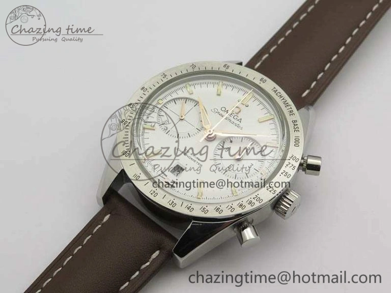 Speedmaster ’57 Co-Axial OMF 1:1 Best Edition White Dial RG Markers A9300 (Free Leather Strap) EasyCare 8135