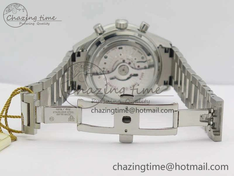 Speedmaster ’57 Co-Axial OMF 1:1 Best Edition White Dial RG Markers On SS Bracelet A Elegant 8144