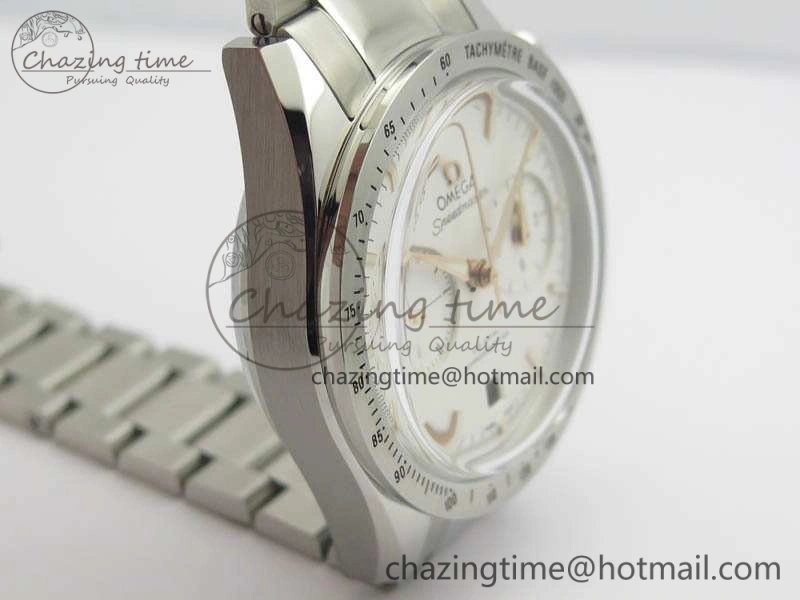 Speedmaster ’57 Co-Axial OMF 1:1 Best Edition White Dial RG Markers On SS Bracelet A Elegant 8144