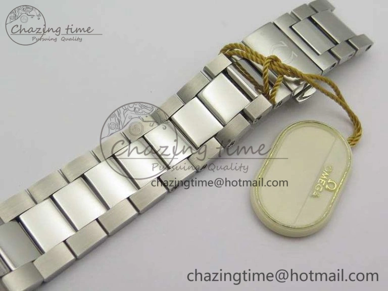 Speedmaster ’57 Co-Axial OMF 1:1 Best Edition White Dial RG Markers On SS Bracelet A Elegant 8144
