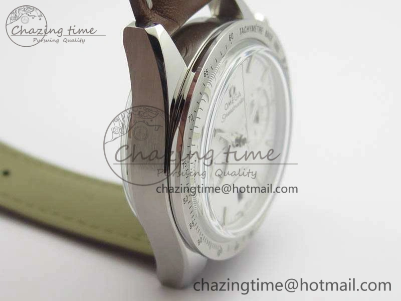 Speedmaster ’57 Co-Axial OMF 1:1 Best Edition White Dial Silver Markers A9300 (Free Leather Strap) Lightweight 8133