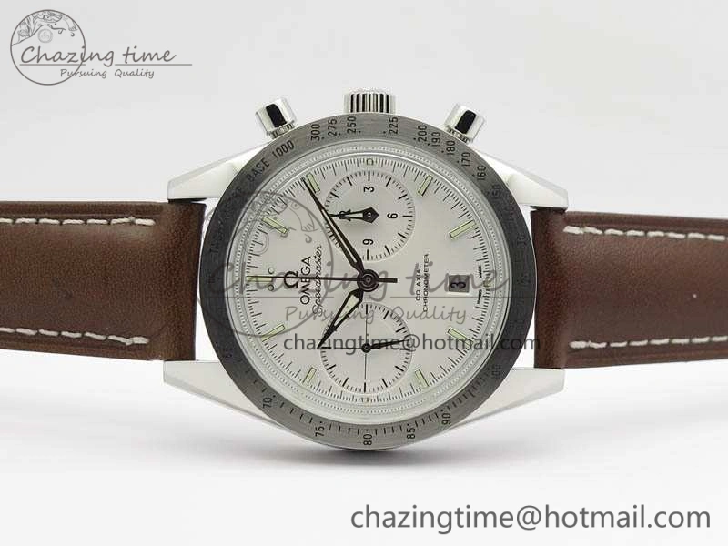 Speedmaster ’57 Co-Axial OMF 1:1 Best Edition White Dial Silver Markers A9300 (Free Leather Strap) Lightweight 8133