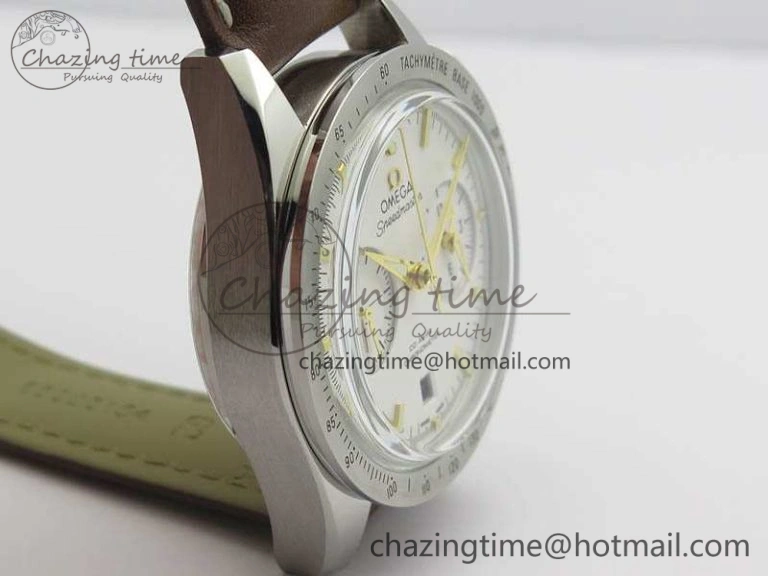Speedmaster ’57 Co-Axial OMF 1:1 Best Edition White Dial YG Markers A9300 (Free Leather Strap) FashionForward 8134