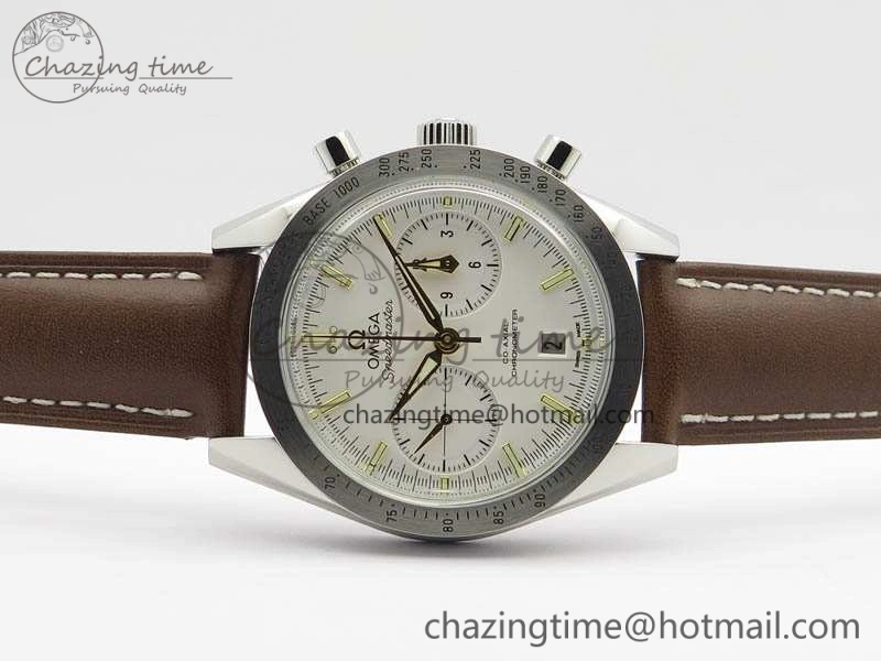 Speedmaster ’57 Co-Axial OMF 1:1 Best Edition White Dial YG Markers A9300 (Free Leather Strap) FashionForward 8134