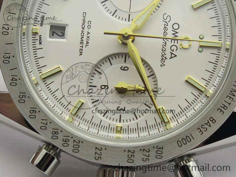Speedmaster ’57 Co-Axial OMF 1:1 Best Edition White Dial YG Markers A9300 (Free Leather Strap) FashionForward 8134