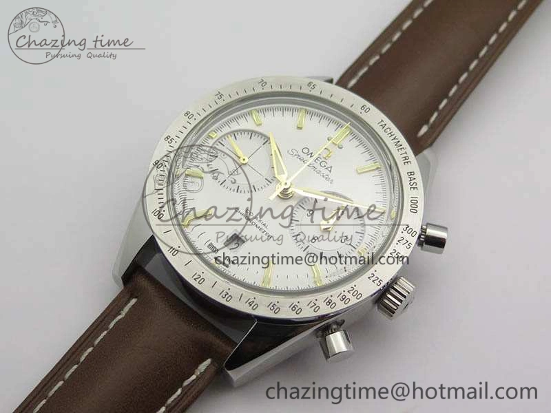 Speedmaster ’57 Co-Axial OMF 1:1 Best Edition White Dial YG Markers A9300 (Free Leather Strap) FashionForward 8134