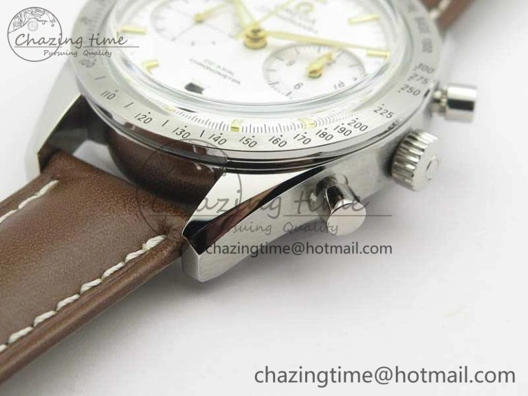 Speedmaster ’57 Co-Axial OMF 1:1 Best Edition White Dial YG Markers A9300 (Free Leather Strap) FashionForward 8134