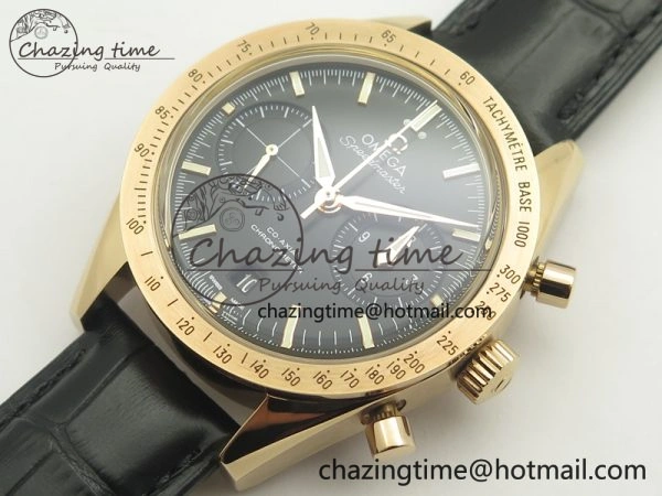 WrinkleFree Speedmaster ’57 Co-Axial RG OMF 1:1 Best Edition Black Dial On Leather Strap A9300 (Free Leather Strap) 8064