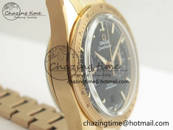 Speedmaster ’57 Co-Axial RG OMF 1:1 Best Edition Black Dial On RG Bracelet A9300 (Free Leather Strap) MoistureWicking 8070