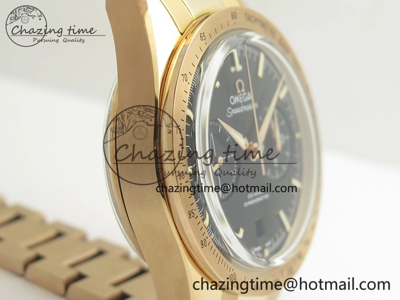 Speedmaster ’57 Co-Axial RG OMF 1:1 Best Edition Black Dial On RG Bracelet A9300 (Free Leather Strap) MoistureWicking 8070