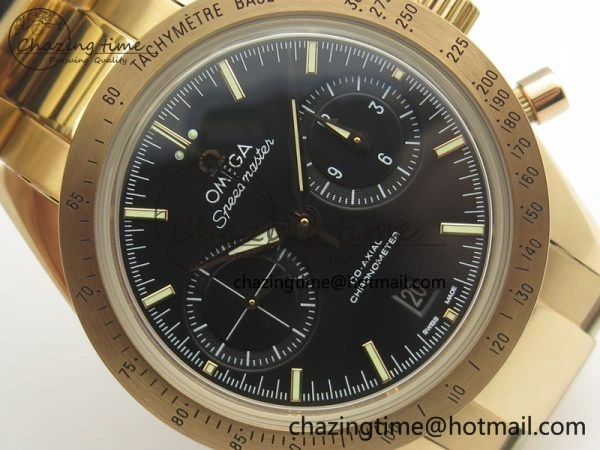 Speedmaster ’57 Co-Axial RG OMF 1:1 Best Edition Black Dial On RG Bracelet A9300 (Free Leather Strap) MoistureWicking 8070