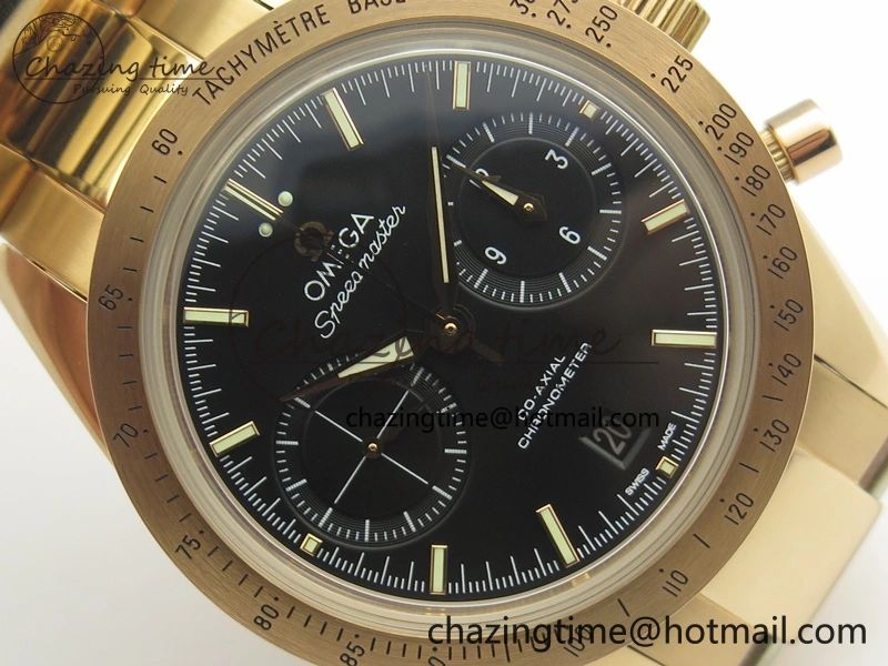 Speedmaster ’57 Co-Axial RG OMF 1:1 Best Edition Black Dial On RG Bracelet A9300 (Free Leather Strap) MoistureWicking 8070