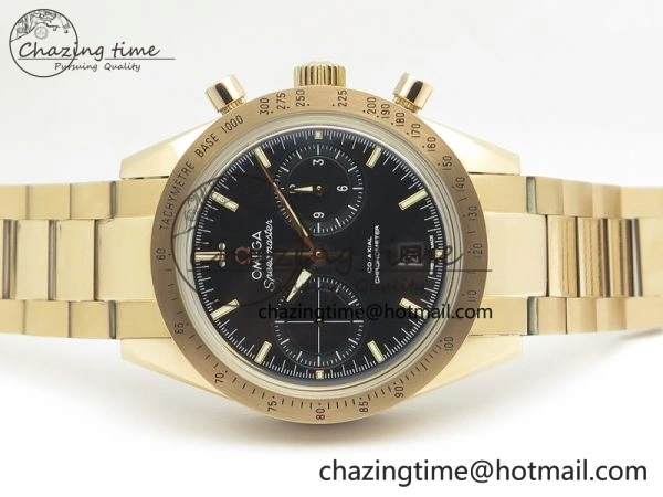Speedmaster ’57 Co-Axial RG OMF 1:1 Best Edition Black Dial On RG Bracelet A9300 (Free Leather Strap) MoistureWicking 8070