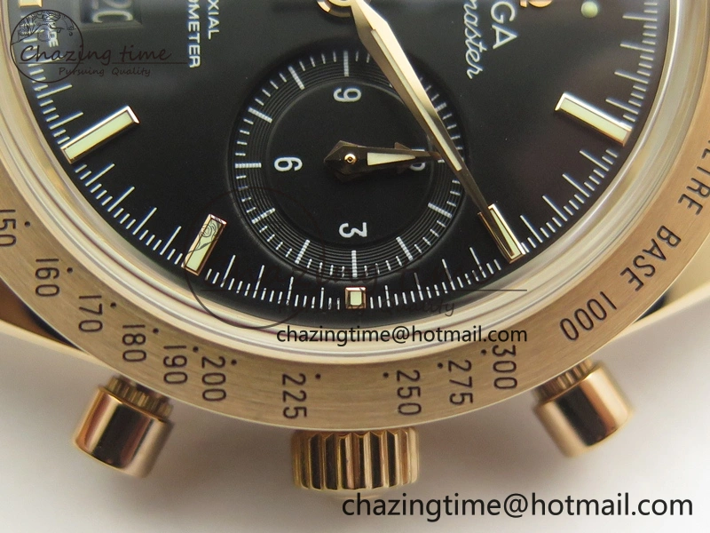 Speedmaster ’57 Co-Axial RG OMF 1:1 Best Edition Black Dial On RG Bracelet A9300 (Free Leather Strap) MoistureWicking 8070