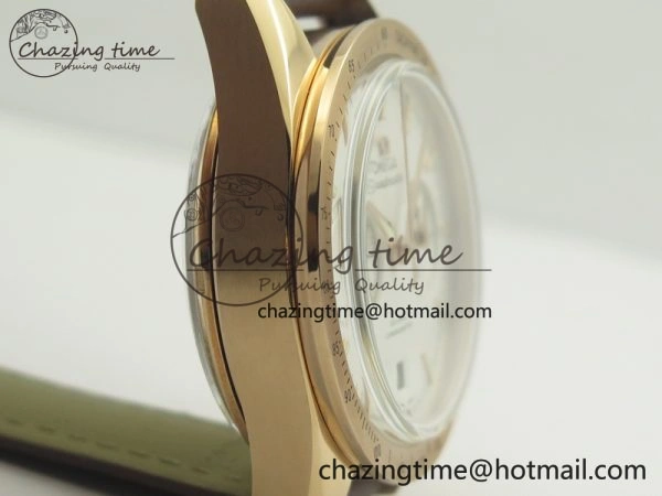 Speedmaster ’57 Co-Axial RG OMF 1:1 Best Edition White Dial On Leather Strap A9300 (Free Leather Strap) Effortless 8063