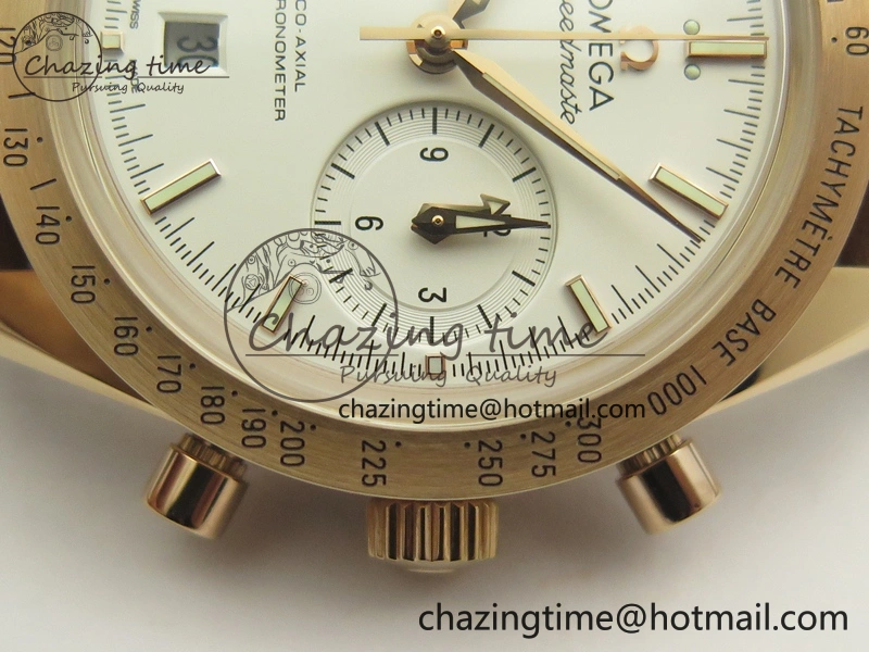 Speedmaster ’57 Co-Axial RG OMF 1:1 Best Edition White Dial On Leather Strap A9300 (Free Leather Strap) Effortless 8063