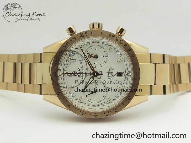 Speedmaster ’57 Co-Axial RG OMF 1:1 Best Edition White Dial On RG Bracelet A9300 (Free Leather Strap) Durable 8065