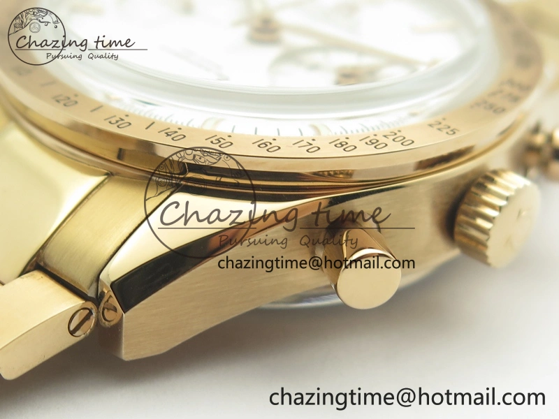 Speedmaster ’57 Co-Axial RG OMF 1:1 Best Edition White Dial On RG Bracelet A9300 (Free Leather Strap) Durable 8065