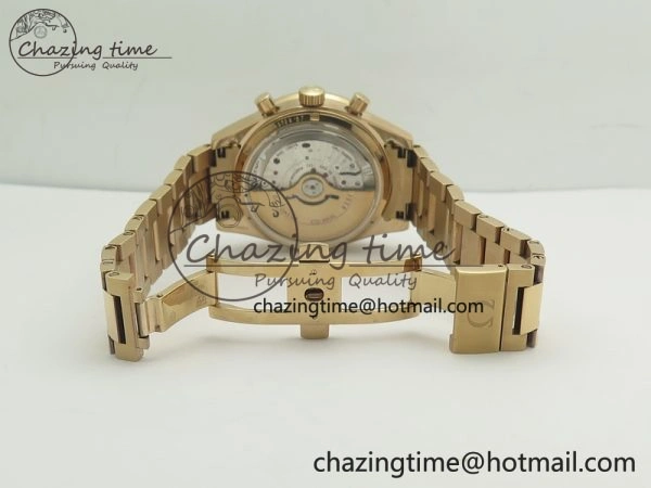 Speedmaster ’57 Co-Axial RG OMF 1:1 Best Edition White Dial On RG Bracelet A9300 (Free Leather Strap) Durable 8065
