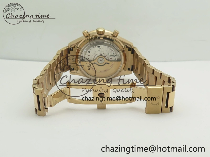 Speedmaster ’57 Co-Axial RG OMF 1:1 Best Edition White Dial On RG Bracelet A9300 (Free Leather Strap) Durable 8065