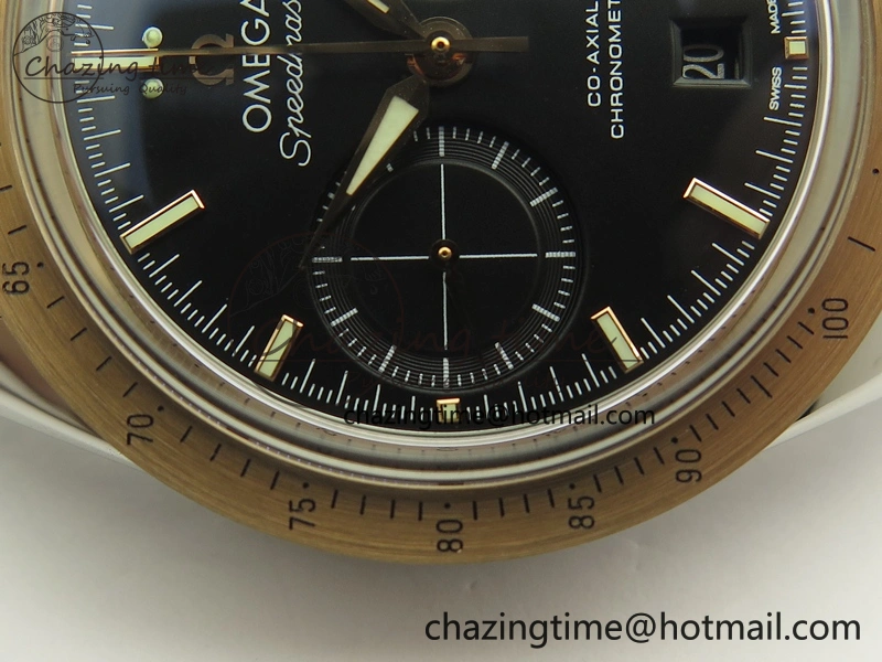 Speedmaster ’57 Co-Axial SS RG OMF 1:1 Best Edition Black Dial On Leather Strap A9300 (Free Leather Strap) ComfortFit 8067