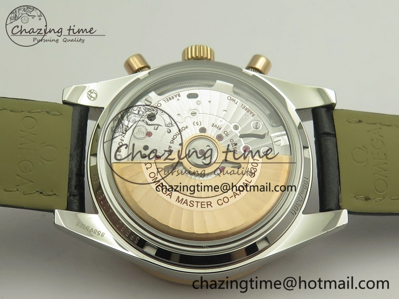 Speedmaster ’57 Co-Axial SS RG OMF 1:1 Best Edition Black Dial On Leather Strap A9300 (Free Leather Strap) ComfortFit 8067